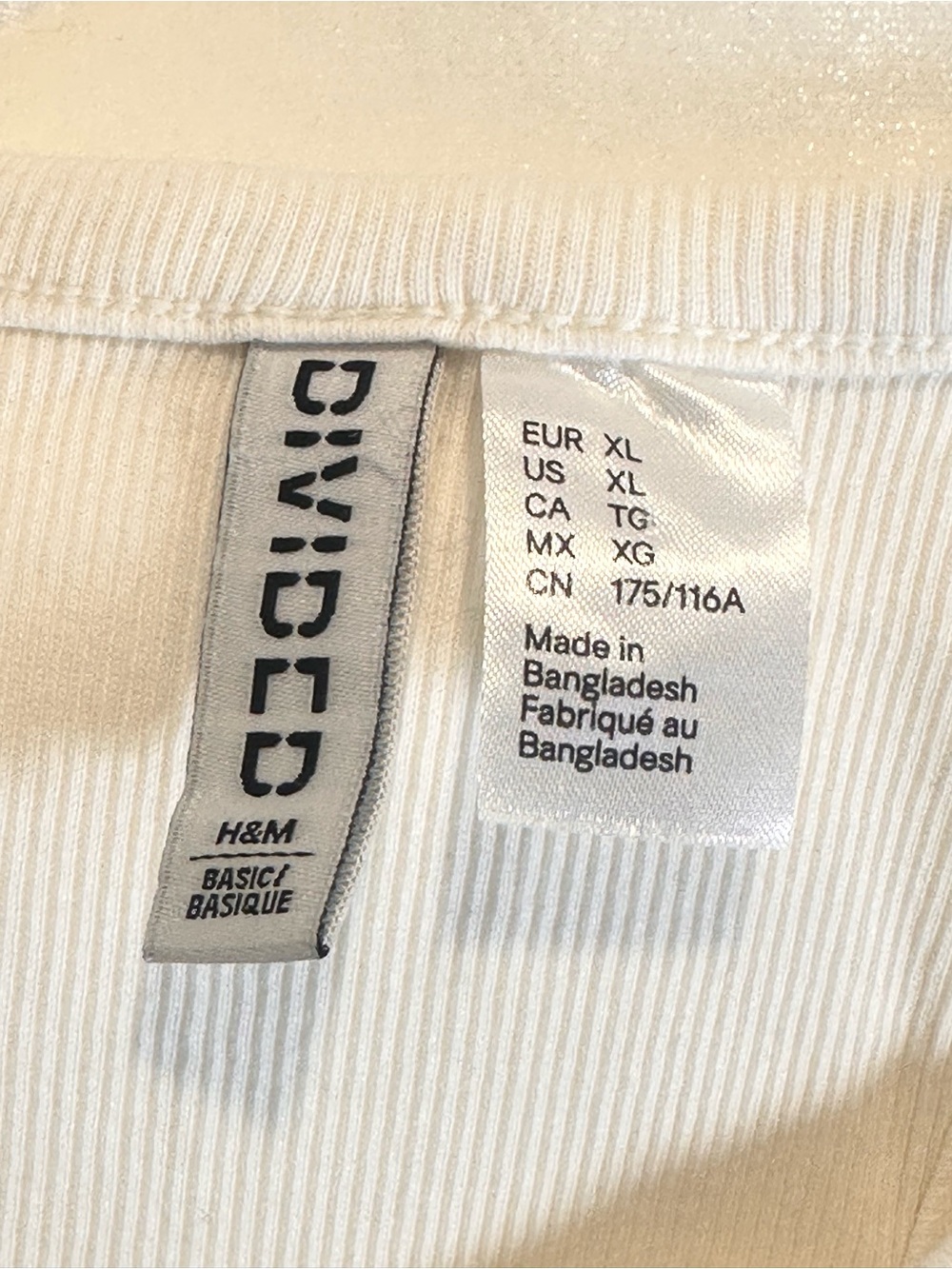 H&M Cream Ribbed Racerback Cropped Tank - Picture 3 of 3